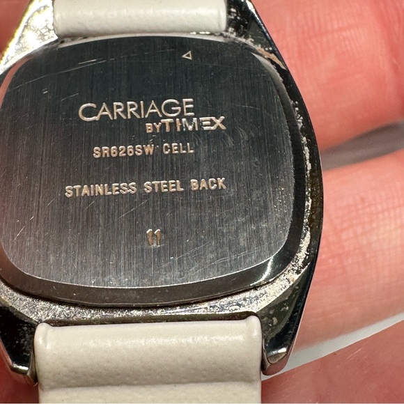 Carriage by timex white leather watch band - Picture 8 of 13